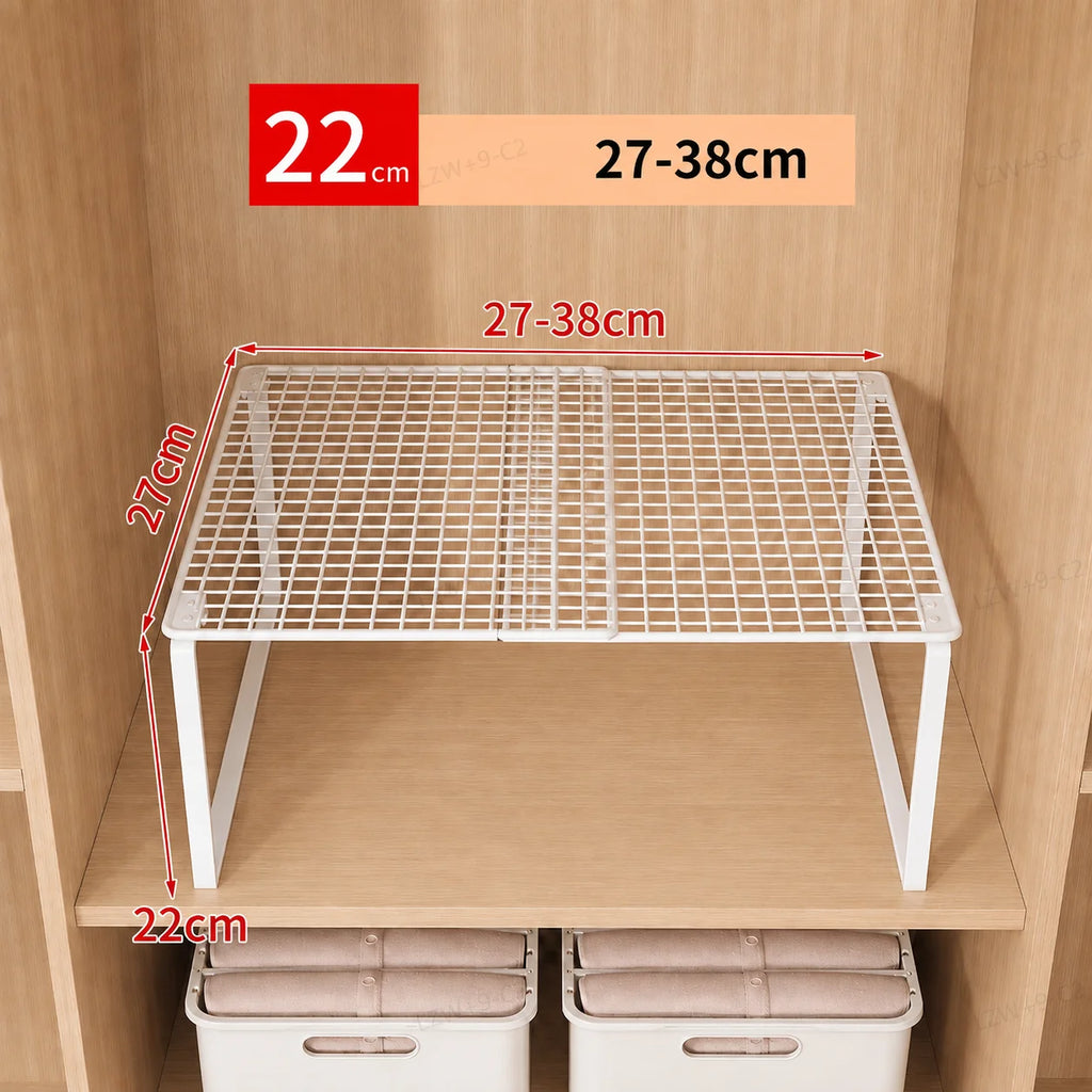 Stackable Telescopic Closet Shelf Retractable Expandable Wardrobe Divider Board  Adjustable Layered Partition Cabinet Organizer