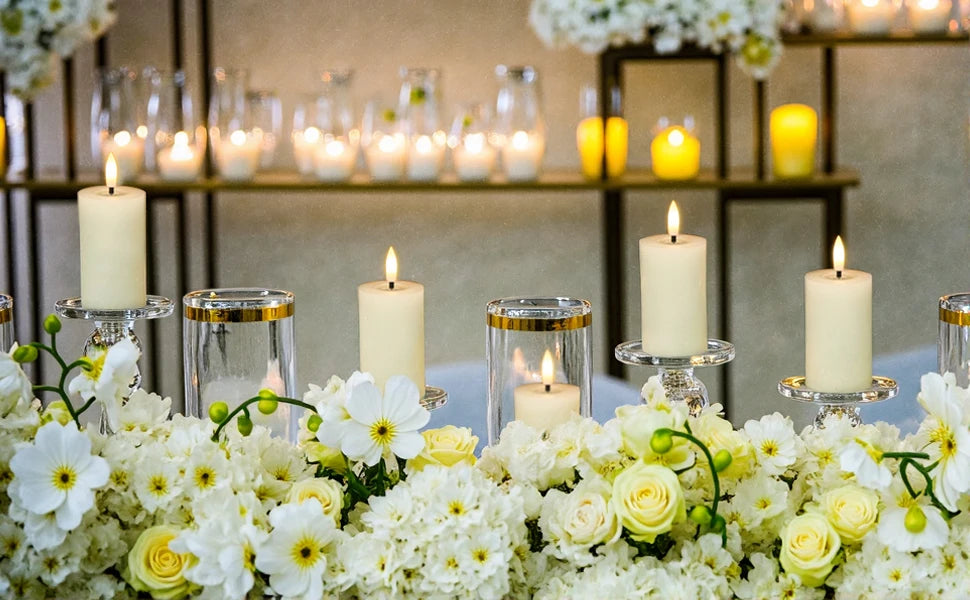 6-120PCS Led Candles Bulk Flickering Flameless Candles Battery Operated Fake Pillar Candle Wedding Birthday Party Decor Concert