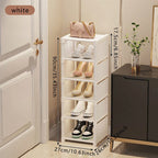 Shoe rack Small shoe cabinet widened against the wall door shoe rack small narrow household storage rental multi-storey