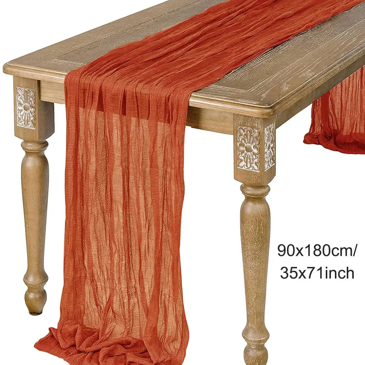 Semi-Sheer Gauze Table Runner Sage Cheesecloth Table Setting Dining Vintage Wedding Party Christmas Banquets Arches Cake Decor