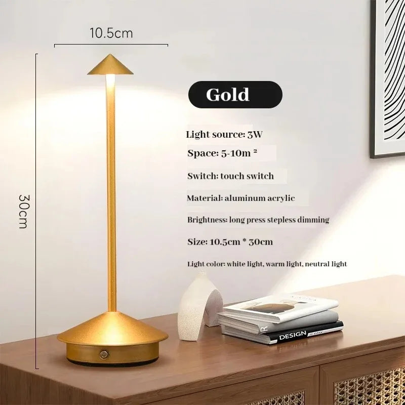 GGbingo Rechargeable LED Table Light Wireless Desk Night Bedside Lamp Decoraction Lamps for Restaurants Hotel Bedroom Bar