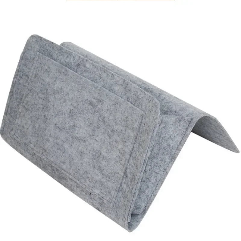 Felt Bedside Storage Bag Pouch Bed Desk Bag Sofa TV Remote Control Hanging Caddy Couch Storage Organizer Bed Holder Pockets