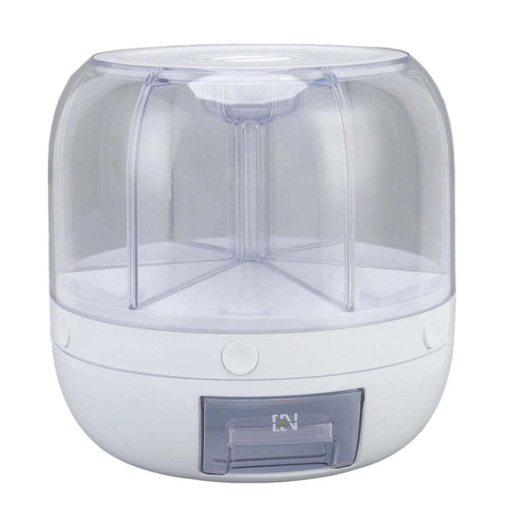 6 Grids Grain Dispenser Rotation Grain Storage Tank Insect Proof Grain Sealed Container For Home Kitchen