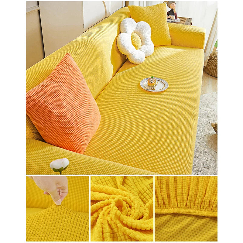 Elastic Jacquard Fabric Sofa Cover Stretch Couch Cover Sectional L Shape Sofa Slipcover Corner Case for Living Room 1/2/3/4 Seat