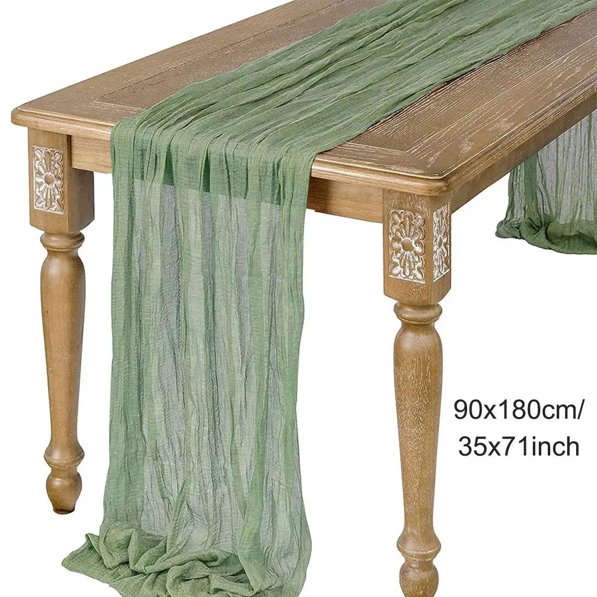 Semi-Sheer Gauze Table Runner Sage Cheesecloth Table Setting Dining Vintage Wedding Party Christmas Banquets Arches Cake Decor
