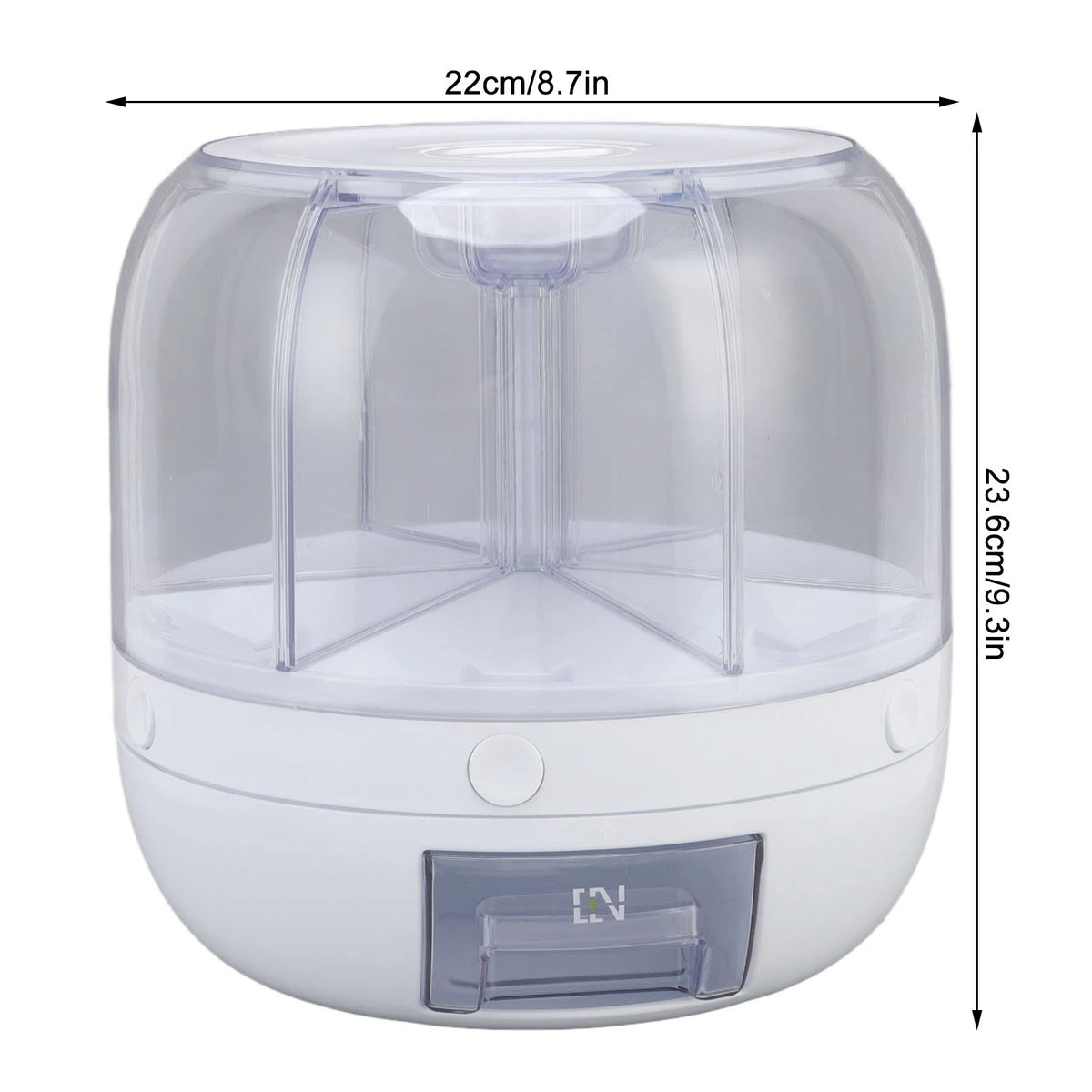 6 Grids Grain Dispenser Rotation Grain Storage Tank Insect Proof Grain Sealed Container For Home Kitchen