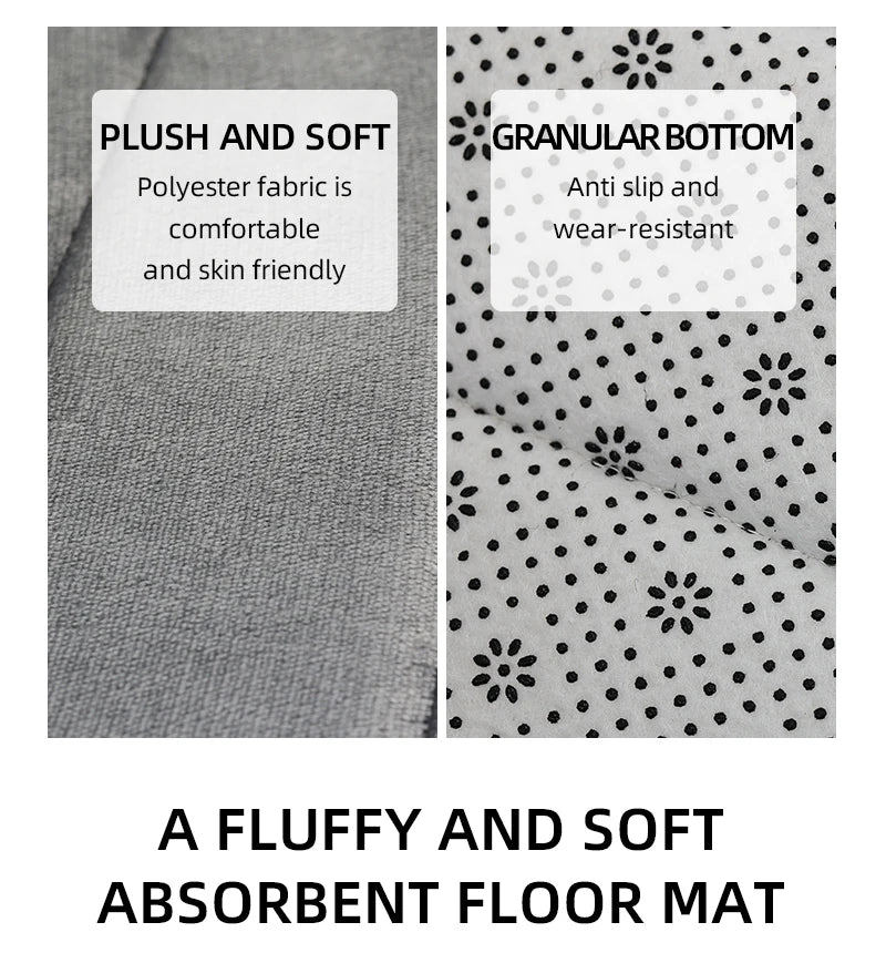 Bathroom Coral Velvet Anti-skid Mat,Quick Water Absorption,Dry Machine Washing,Toilet Mat,SoftComfortable, Easy Mat Bathroom Use