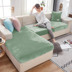 1pc Plush Sofa Slipcover Anti-slip Elastic Sofa Cover for Bedroom Office Living Room Home Decor Couch Cover Furniture Protector