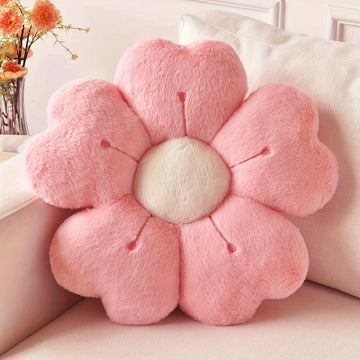 Cojín Decorativo de Peluche con Flor Margarita para Cama y Sofá
