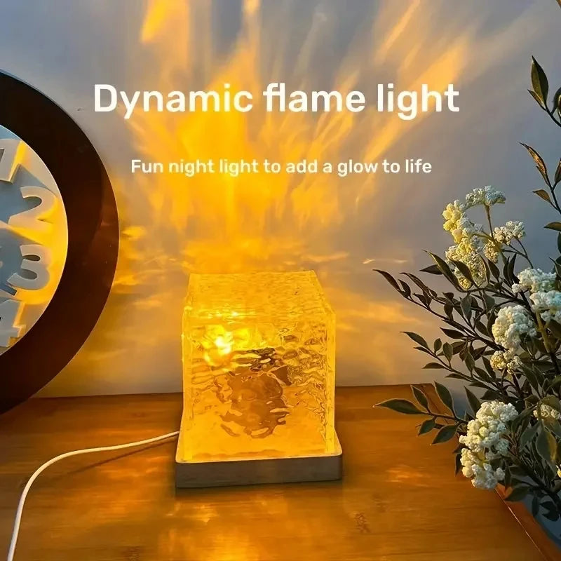 Crystal Cube LED Water Ripple Lamp
