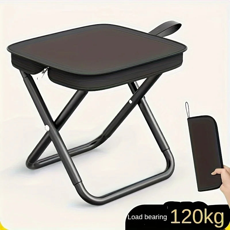 Portable Folding Stool with Handle, Outdoor Camping Fishing Stool, Zipper Stool for Outdoor