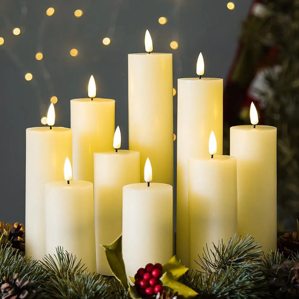 6-120PCS Led Candles Bulk Flickering Flameless Candles Battery Operated Fake Pillar Candle Wedding Birthday Party Decor Concert