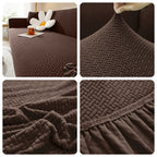 Jacquard Elastic Sofa Cover For Living Room Slipcovers Stretch Polar Fleece Armchair Protector L Shaped Sofa 1/2/3/4 Seater Home