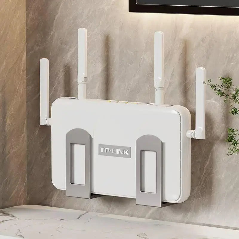 2pcs Home Router Storage Box Wall Artifact Set-top Box Wall-mounted Fixture Support Bracket Wifi Placement Rack For Living Room
