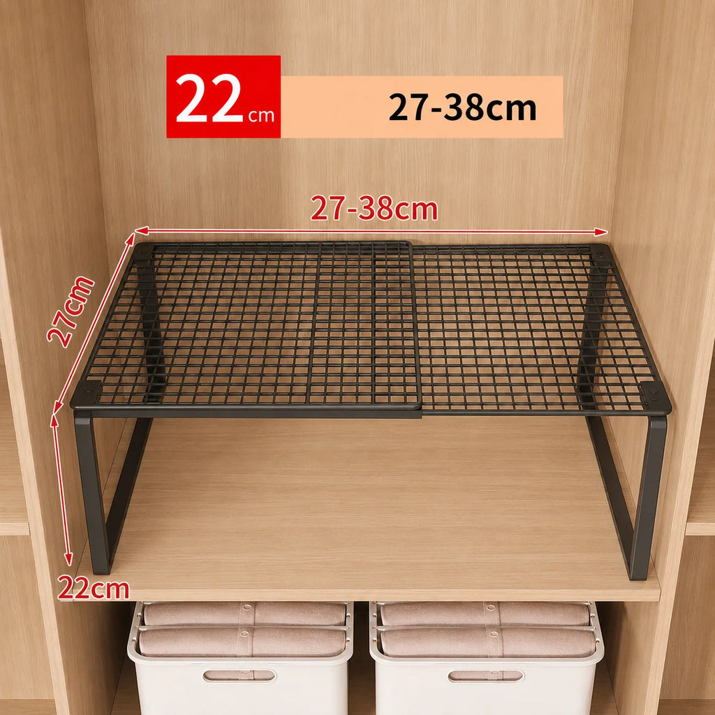 Stackable Telescopic Closet Shelf Retractable Expandable Wardrobe Divider Board  Adjustable Layered Partition Cabinet Organizer