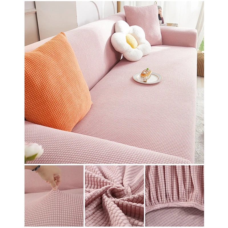 Elastic Jacquard Fabric Sofa Cover Stretch Couch Cover Sectional L Shape Sofa Slipcover Corner Case for Living Room 1/2/3/4 Seat