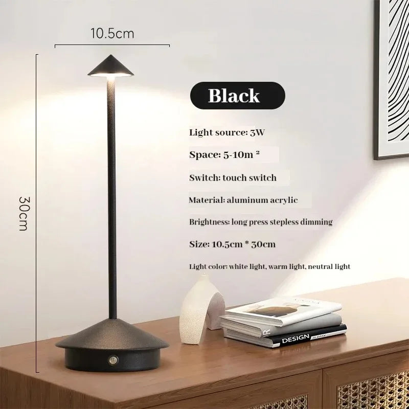 GGbingo Rechargeable LED Table Light Wireless Desk Night Bedside Lamp Decoraction Lamps for Restaurants Hotel Bedroom Bar