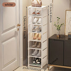 Shoe rack Small shoe cabinet widened against the wall door shoe rack small narrow household storage rental multi-storey