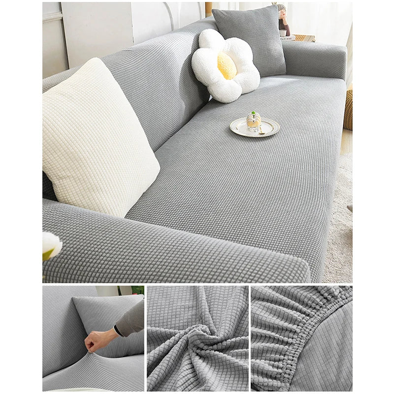 Elastic Jacquard Fabric Sofa Cover Stretch Couch Cover Sectional L Shape Sofa Slipcover Corner Case for Living Room 1/2/3/4 Seat