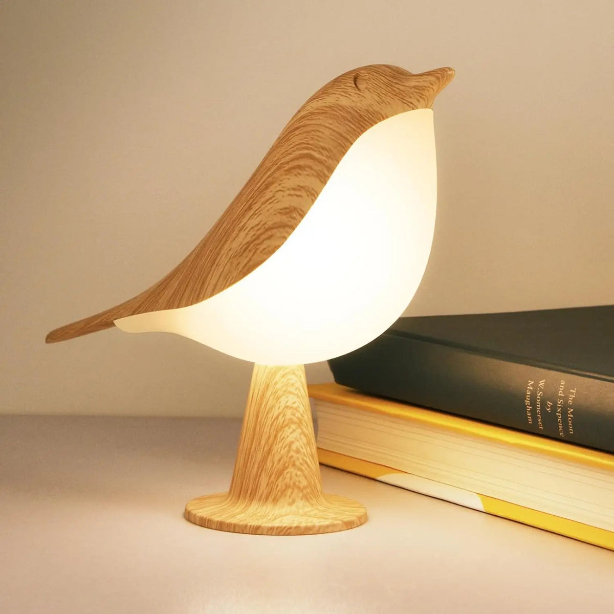 Wooden Bird Table Lamp