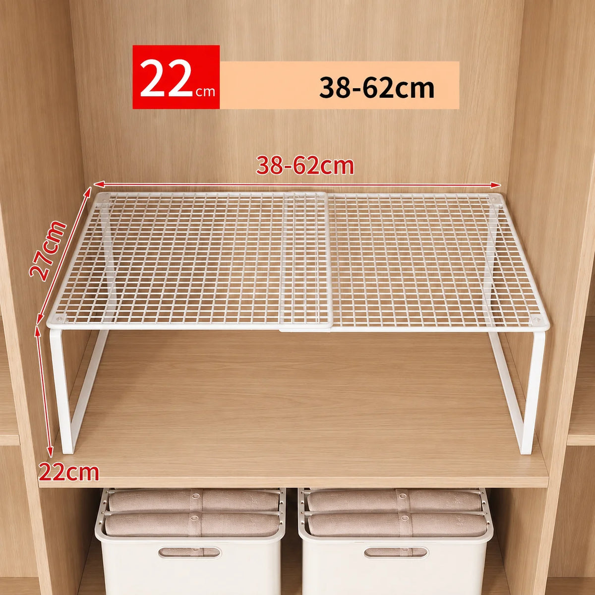 Stackable Telescopic Closet Shelf Retractable Expandable Wardrobe Divider Board  Adjustable Layered Partition Cabinet Organizer