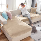 1pc Plush Sofa Slipcover Anti-slip Elastic Sofa Cover for Bedroom Office Living Room Home Decor Couch Cover Furniture Protector