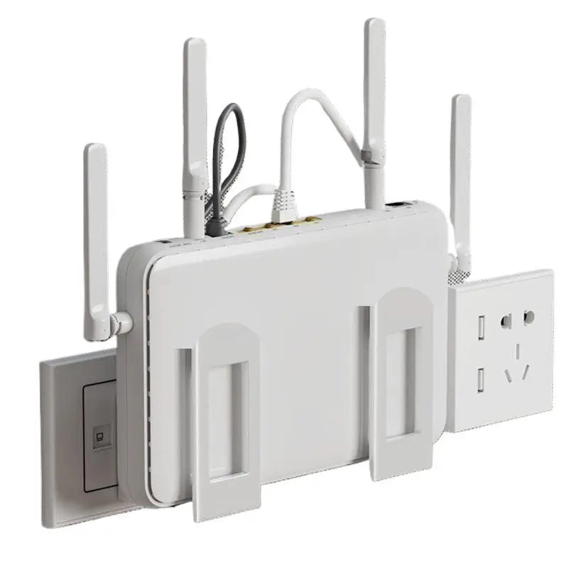 2pcs Home Router Storage Box Wall Artifact Set-top Box Wall-mounted Fixture Support Bracket Wifi Placement Rack For Living Room