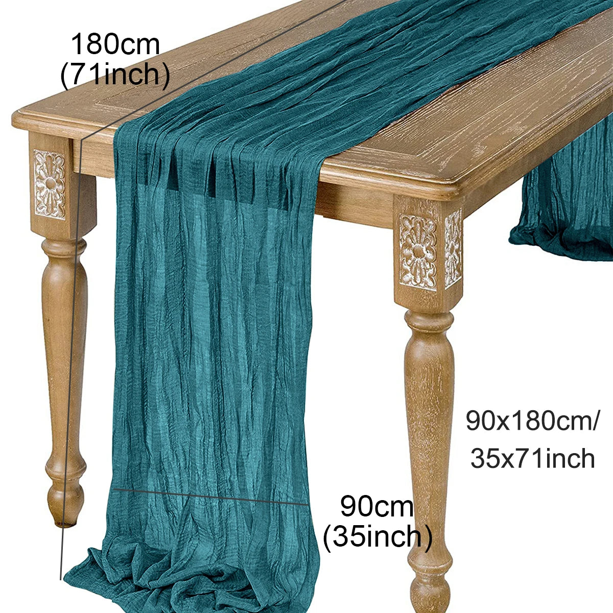 Semi-Sheer Gauze Table Runner Sage Cheesecloth Table Setting Dining Vintage Wedding Party Christmas Banquets Arches Cake Decor