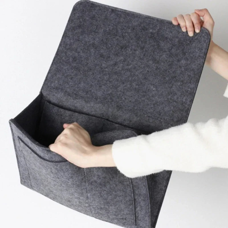 Felt Bedside Storage Bag Pouch Bed Desk Bag Sofa TV Remote Control Hanging Caddy Couch Storage Organizer Bed Holder Pockets