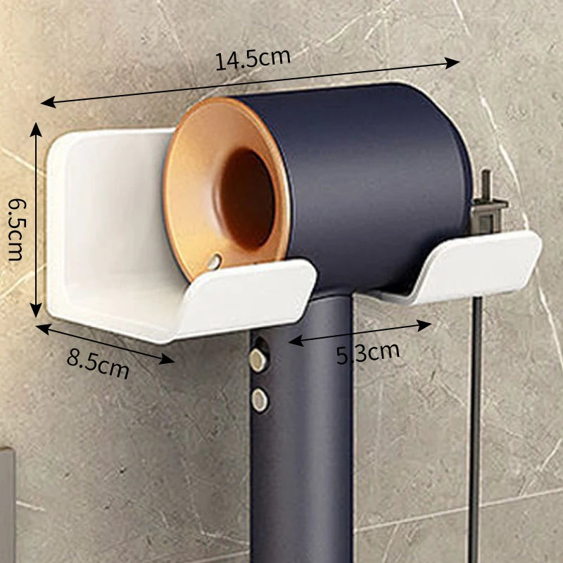 Hair Dryer Holder Wall Mounted Hair Straightener Dryer Hair Stand Bathroom Organizer Shelves Washroom Organization Shelves