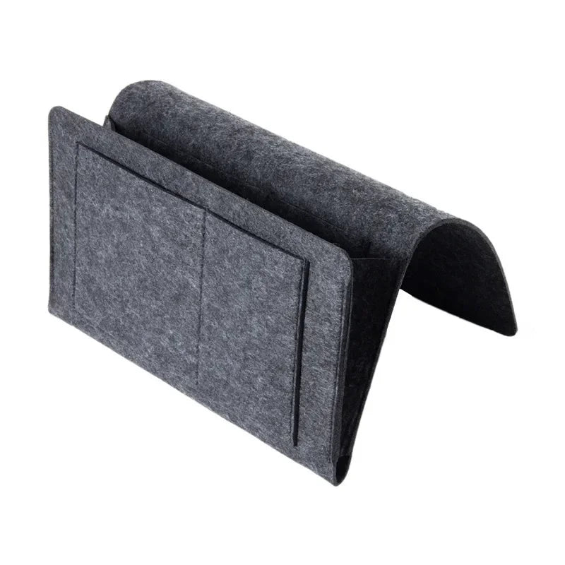 Felt Bedside Storage Bag Pouch Bed Desk Bag Sofa TV Remote Control Hanging Caddy Couch Storage Organizer Bed Holder Pockets