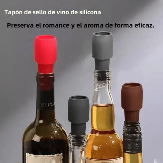 Universal Red Wine Bottle Stopper with Soft Silicone Double Seal Bottle Stopper and Cap Bar Wine Utensils Kitchen Tools