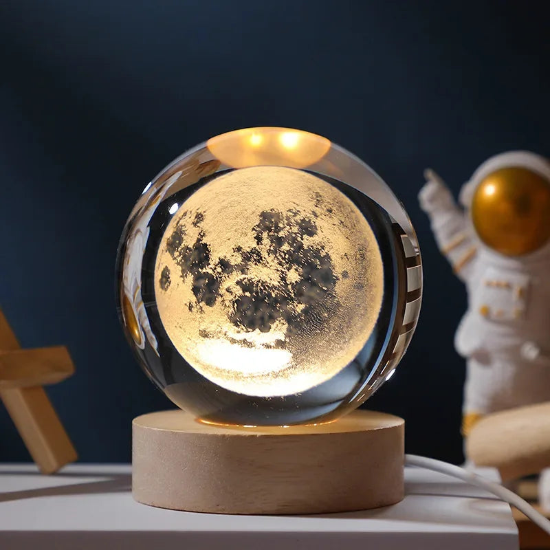 3D Galaxy Crystal Ball Lamp