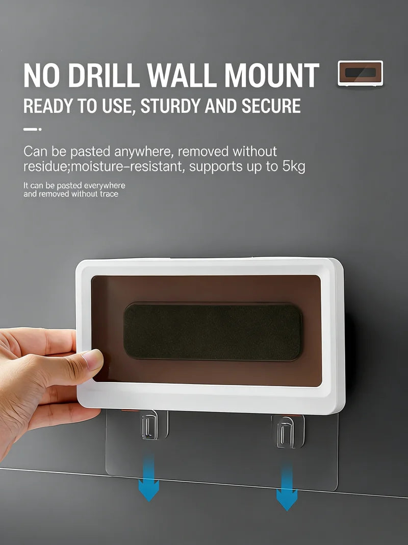 Waterproof Bathroom Wall-mounted Mobile Phone Box Protective Cover Touch Screen Mobile Phone Holder Kitchen Sealed Storage