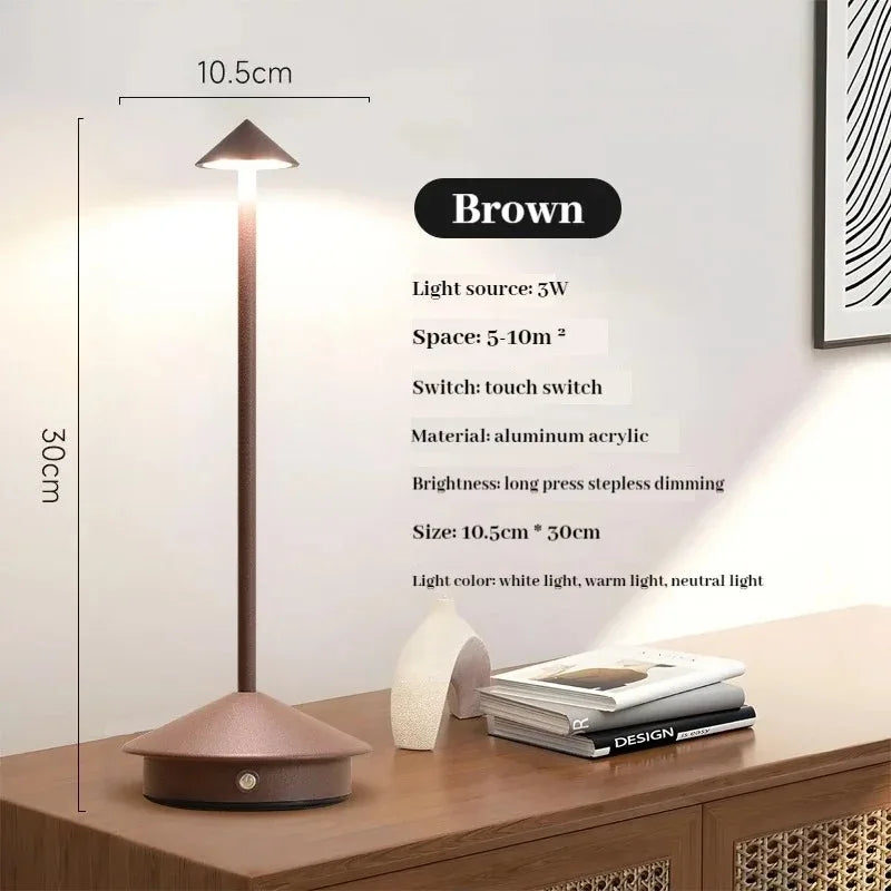GGbingo Rechargeable LED Table Light Wireless Desk Night Bedside Lamp Decoraction Lamps for Restaurants Hotel Bedroom Bar