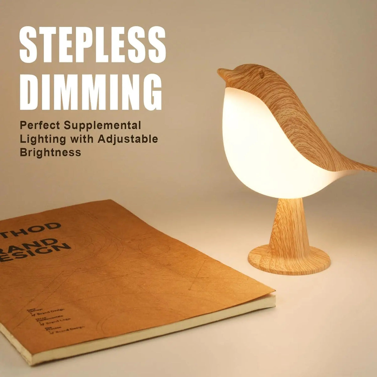 Wooden Bird Table Lamp