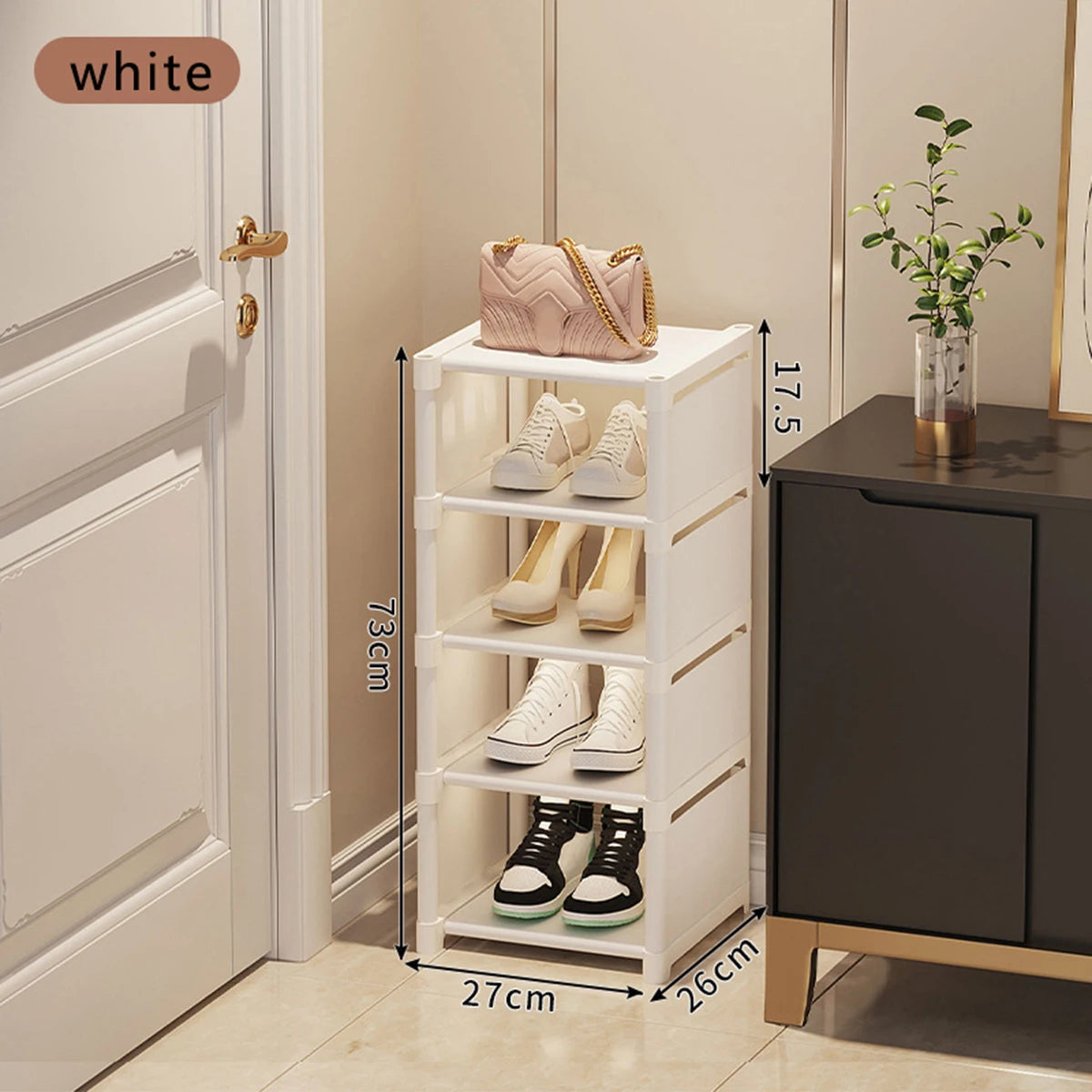 Shoe rack Small shoe cabinet widened against the wall door shoe rack small narrow household storage rental multi-storey
