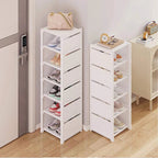 Shoe rack Small shoe cabinet widened against the wall door shoe rack small narrow household storage rental multi-storey