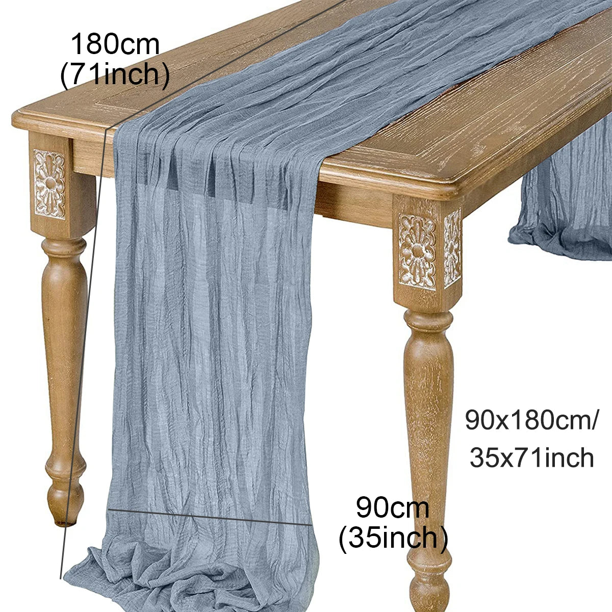 Semi-Sheer Gauze Table Runner Sage Cheesecloth Table Setting Dining Vintage Wedding Party Christmas Banquets Arches Cake Decor