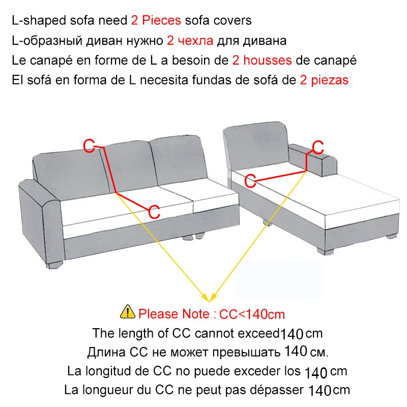 Elastic Jacquard Fabric Sofa Cover Stretch Couch Cover Sectional L Shape Sofa Slipcover Corner Case for Living Room 1/2/3/4 Seat