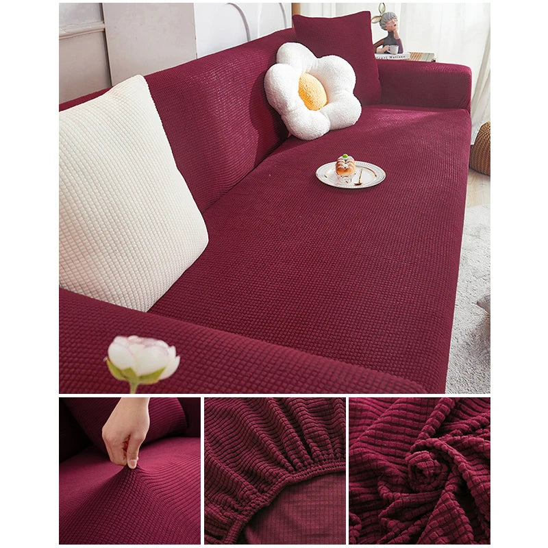 Elastic Jacquard Fabric Sofa Cover Stretch Couch Cover Sectional L Shape Sofa Slipcover Corner Case for Living Room 1/2/3/4 Seat