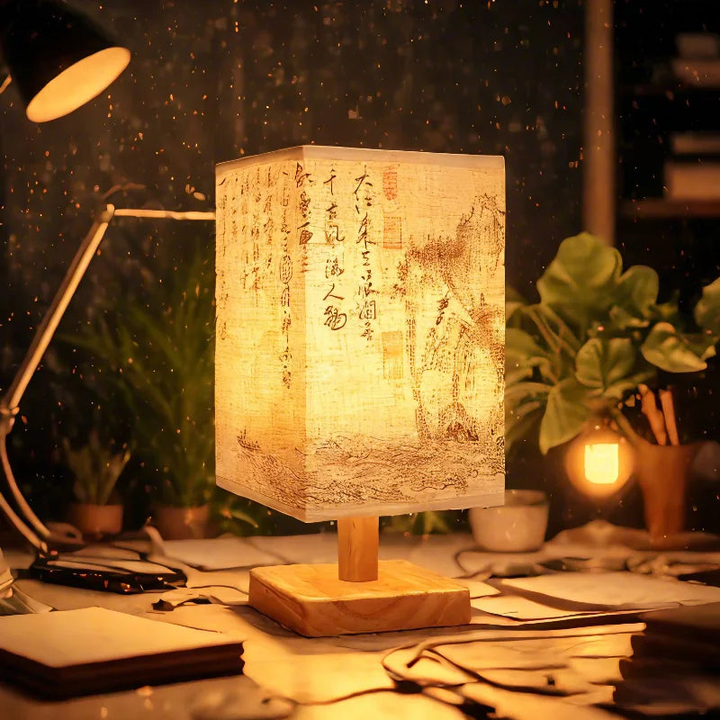 Japanese Wooden Ambient Table Lamp