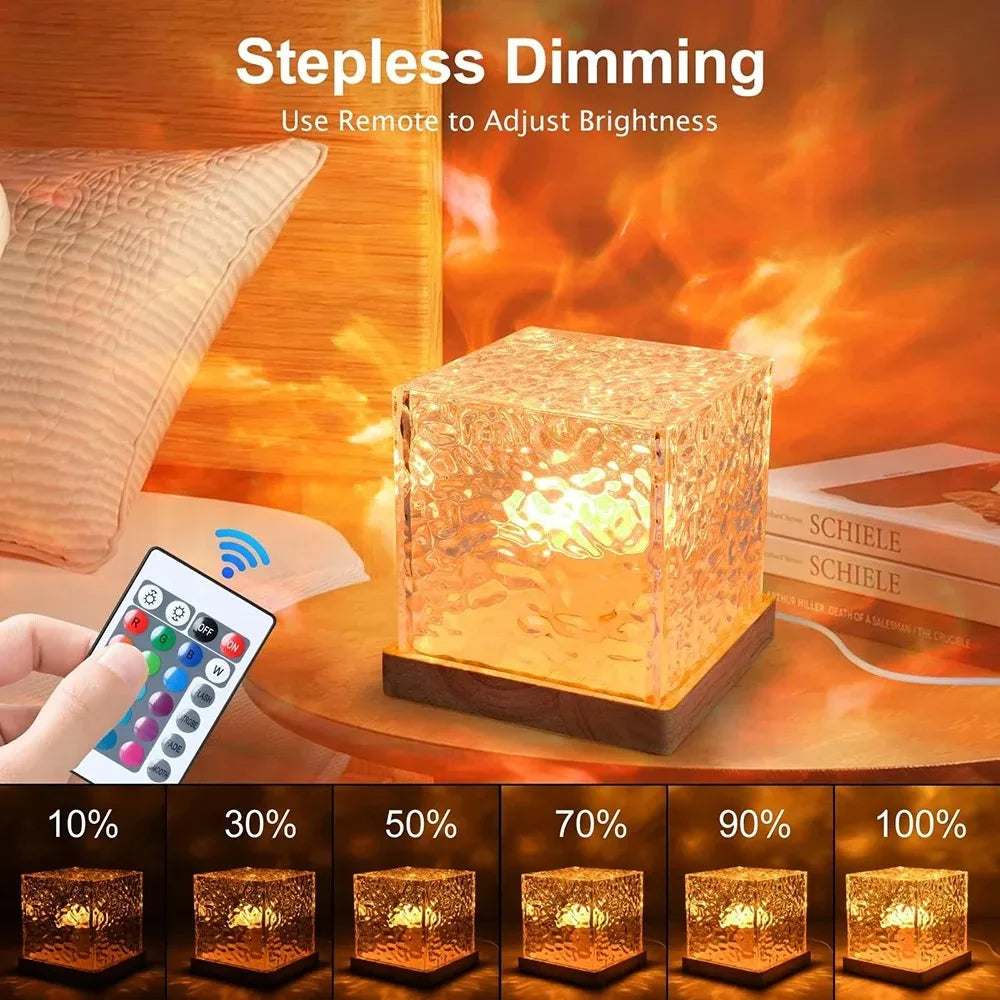 Crystal Cube LED Water Ripple Lamp