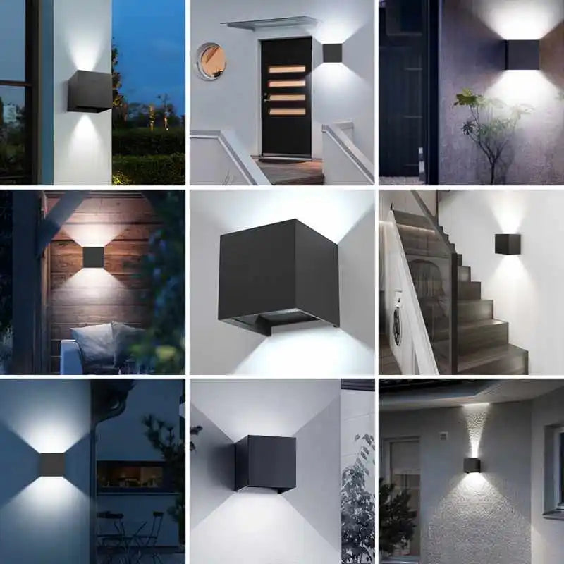 6W 12W LED Wall Light IP65 Waterproof Outdoor Garden Yard Decor Porch Light Beam Angle Adjustable Sconce Balcony Wall Lamp