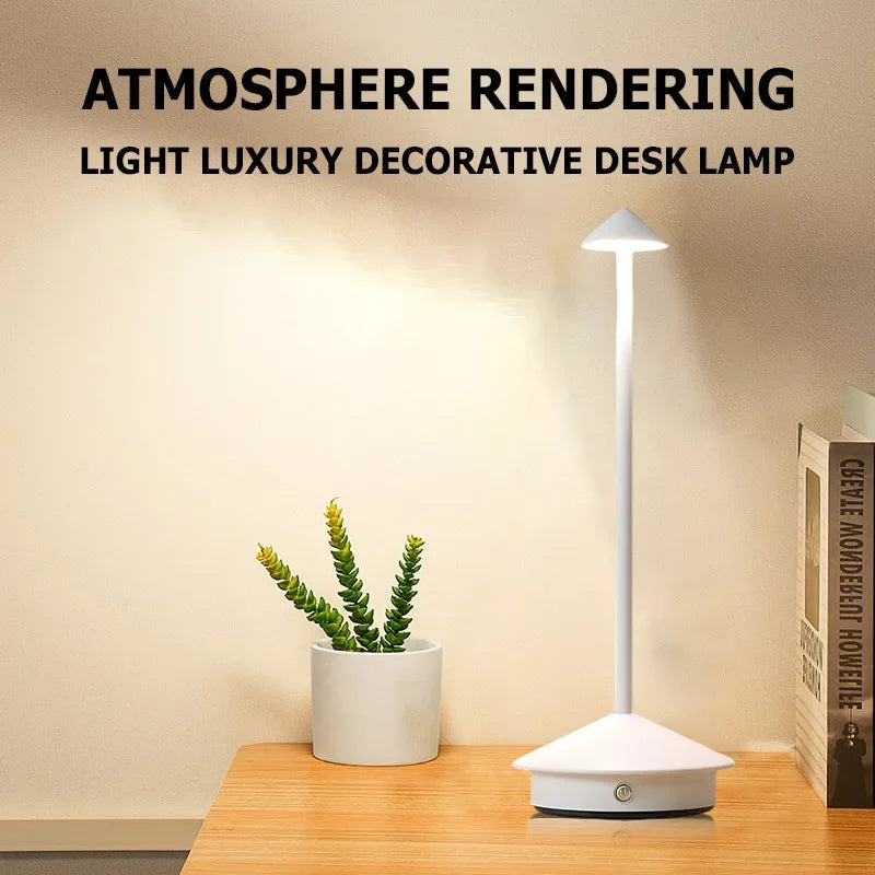 GGbingo Rechargeable LED Table Light Wireless Desk Night Bedside Lamp Decoraction Lamps for Restaurants Hotel Bedroom Bar