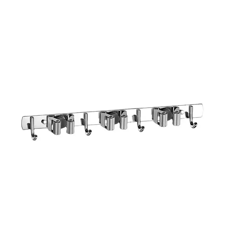 Stainless Steel Wall-Mounted Mop Rack Stylish and Simple Hole-Free Wall-Mounted Storage Clip