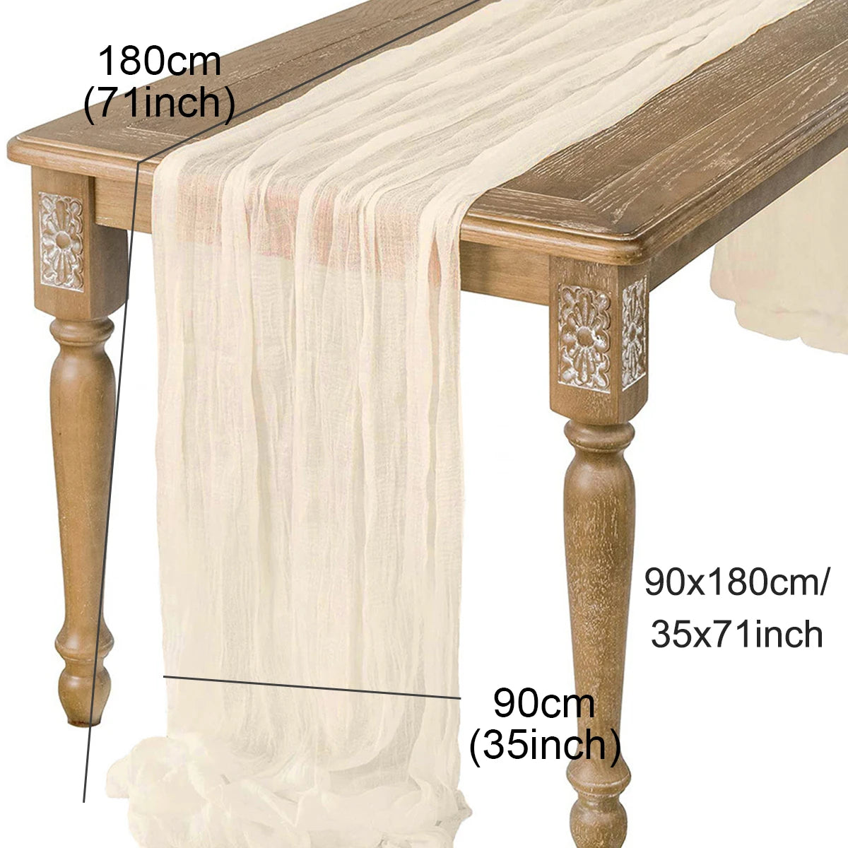Semi-Sheer Gauze Table Runner Sage Cheesecloth Table Setting Dining Vintage Wedding Party Christmas Banquets Arches Cake Decor