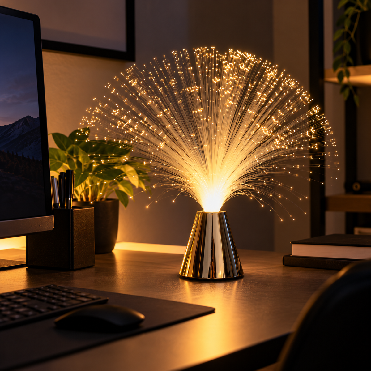 Multicolour LED Fibre Optic Table Lamp